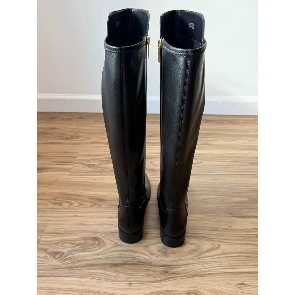 Michael Kors Outlet Britt Smooth Wide Calf Boot in Black 7M $325